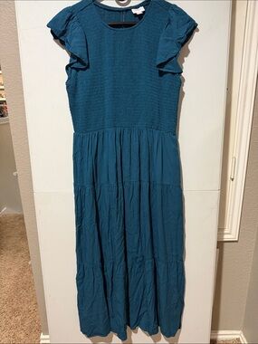 red beaded long dress Glamorous Red Beaded V-Neck Gown With Lace-Up Back main image 0